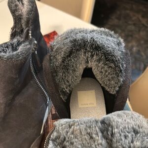 Gray Fur-Lined Boots